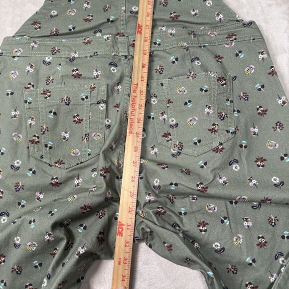 Boden Women's Dungarees Size 12 Dainty Floral Denim Girlfriend Overalls Green - Picture 8 of 10